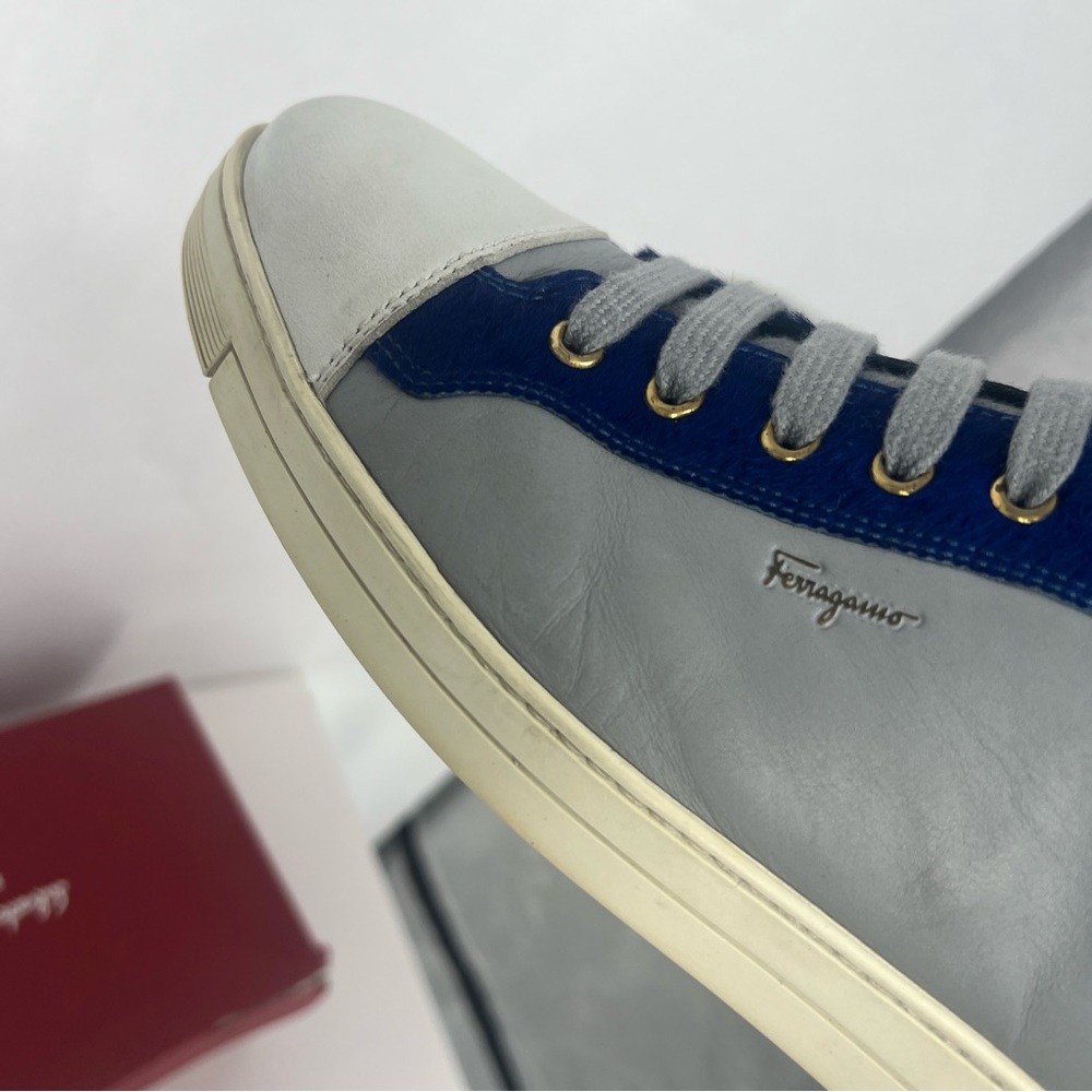 Salvatore Ferragamo Blue and Gray Sneakers - Picture 11 of 14
